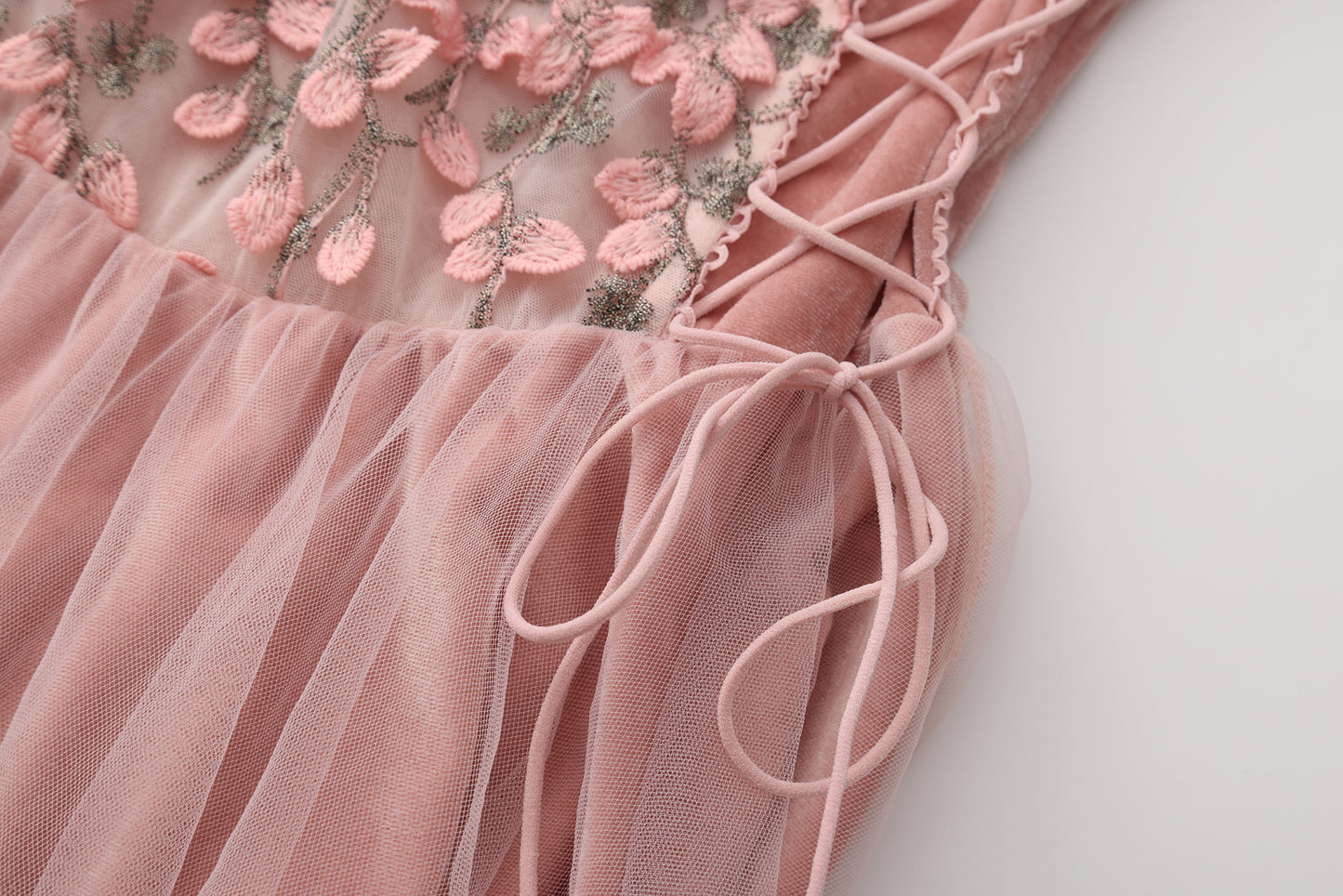 Avelisse Blush Velvet Floral Lace Babydoll Set with Robe