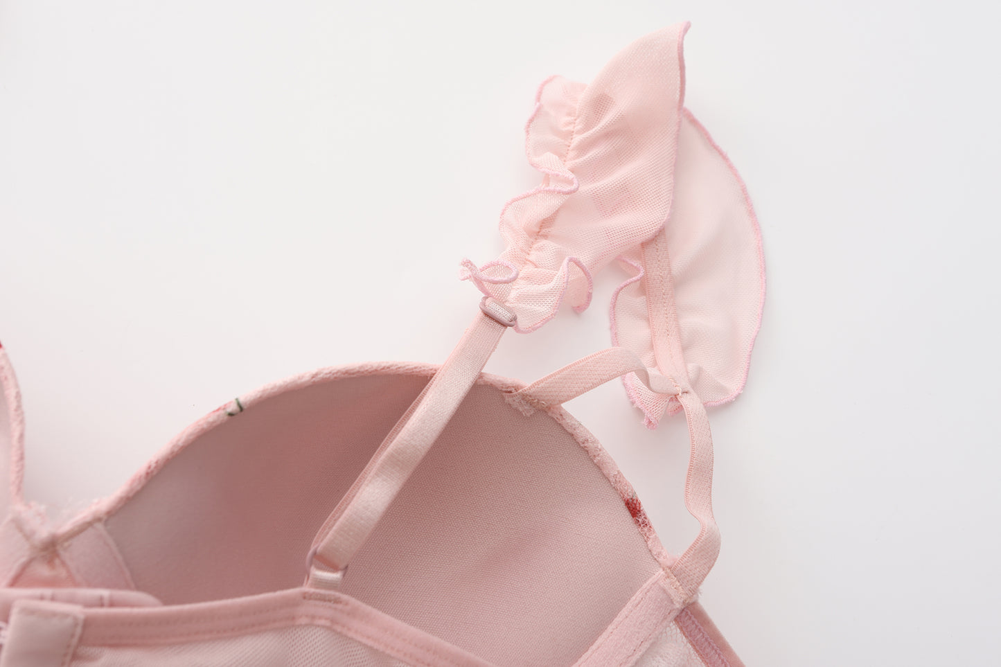 【pink】Avelisse Cherry Lace Corset Babydoll