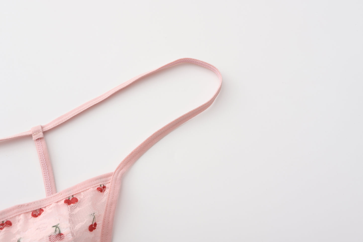 【pink】Avelisse Cherry Lace Corset Babydoll