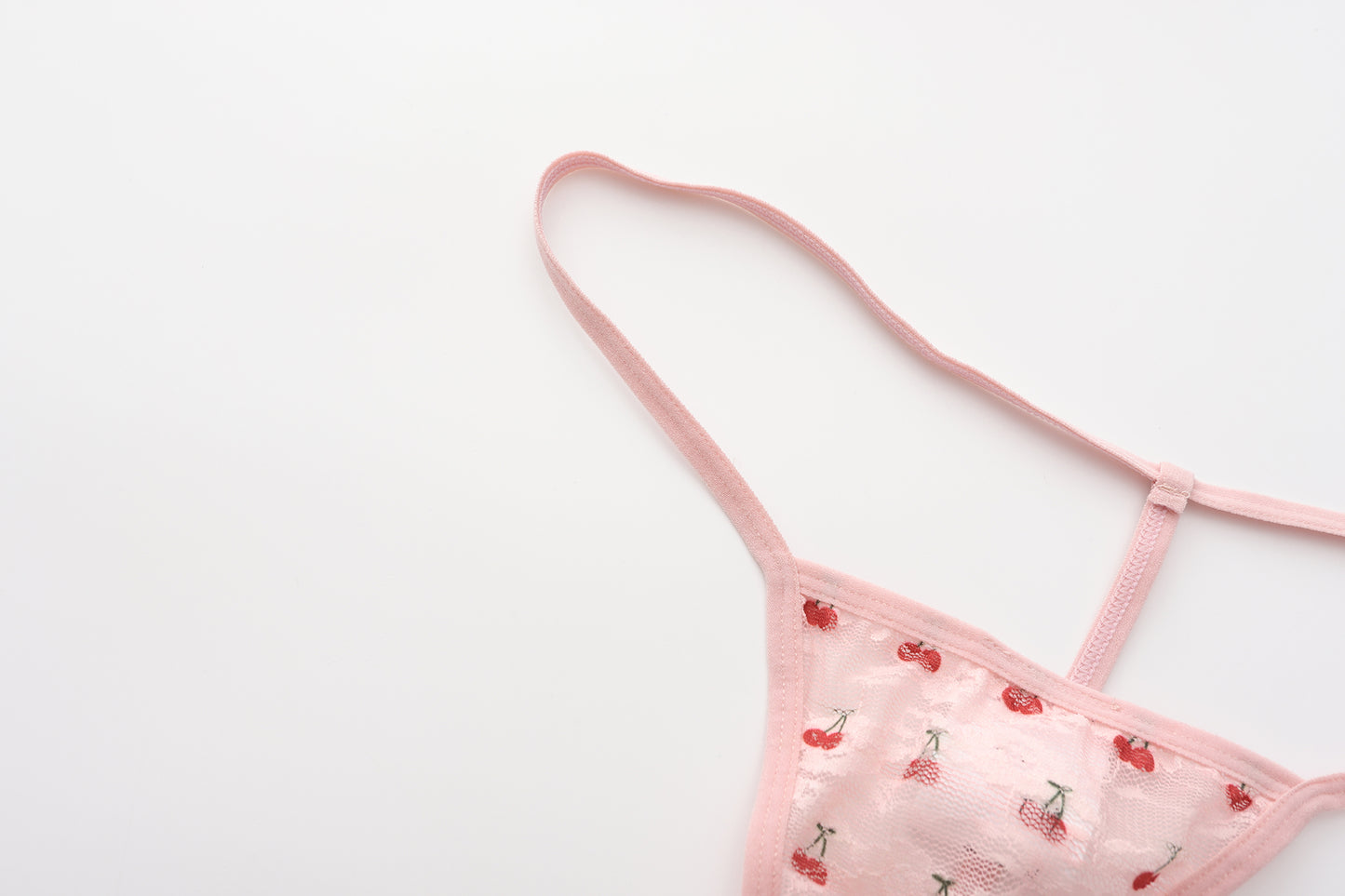 【pink】Avelisse Cherry Lace Corset Babydoll